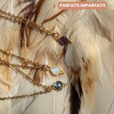 Collier Anita Labradorite ou Améthyste ou Pierre de lune arc-en-ciel - Braderie Parfaites
