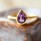 DAMIA Verstellbarer Ring – Amethyst, Rauchquarz, Mondstein – Intuition und Gelassenheit