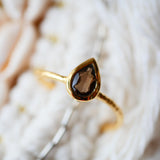 DAMIA Verstellbarer Ring – Amethyst, Rauchquarz, Mondstein – Intuition und Gelassenheit