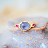 Bague Réglable KAMAL  Apatite & zircons roses, énergie et douceur