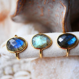 Bague réglable MUKTI - Labradorite - Protection et Intuition