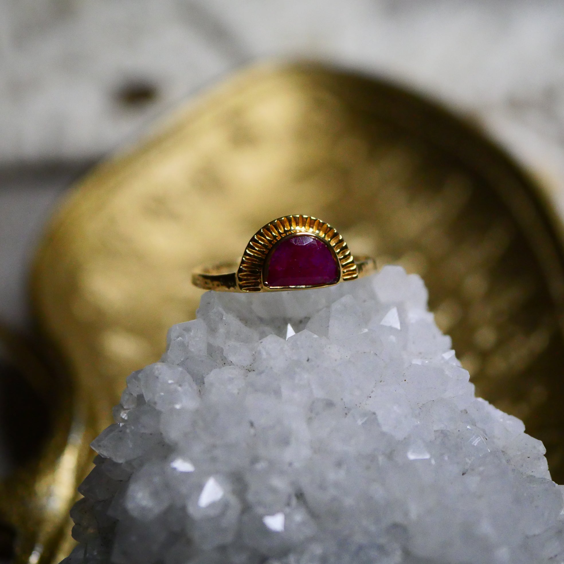 Bague réglable Oditi Rubis Indien