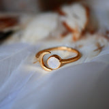 Bague Lune Pierre Lune Arc-en-ciel