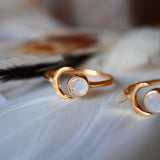 Bague Lune Pierre Lune Arc-en-ciel