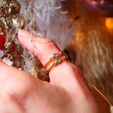 Bague Shakti Mudra - Labradorite et Tourmalines Multicolores