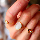 Bague Lune Pierre Lune Arc-en-ciel