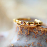 Bague réglable AMBAR - Tourmaline Multicolore - Équilibre et Joie