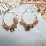Boucles d'oreilles Mia Pierre de lune orangée - Braderie Parfaites