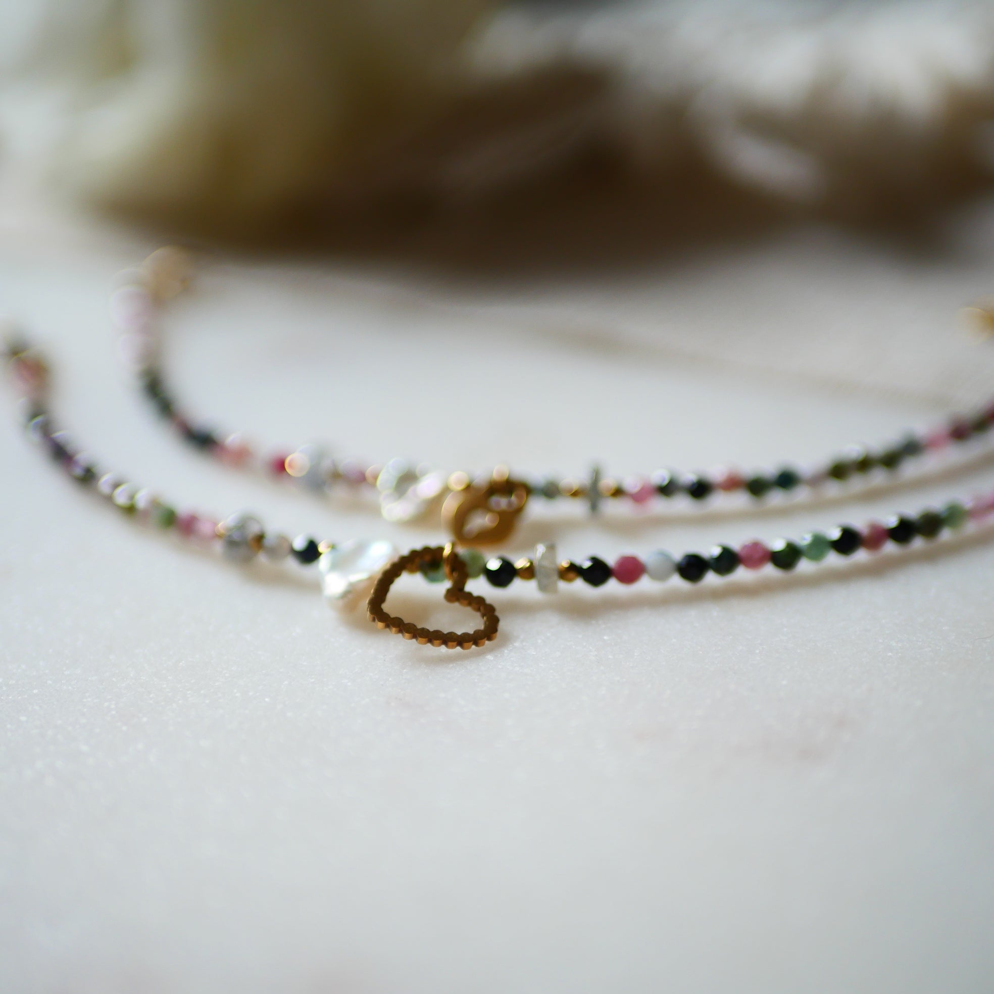 Bracelet Tourmaline coeur ou cadenas FLORENCE - Spéciale Fête des Mères