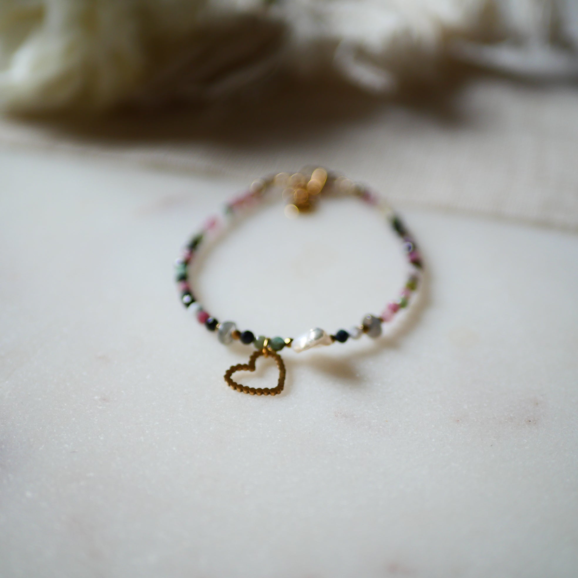Bracelet Tourmaline coeur ou cadenas FLORENCE - Spéciale Fête des Mères