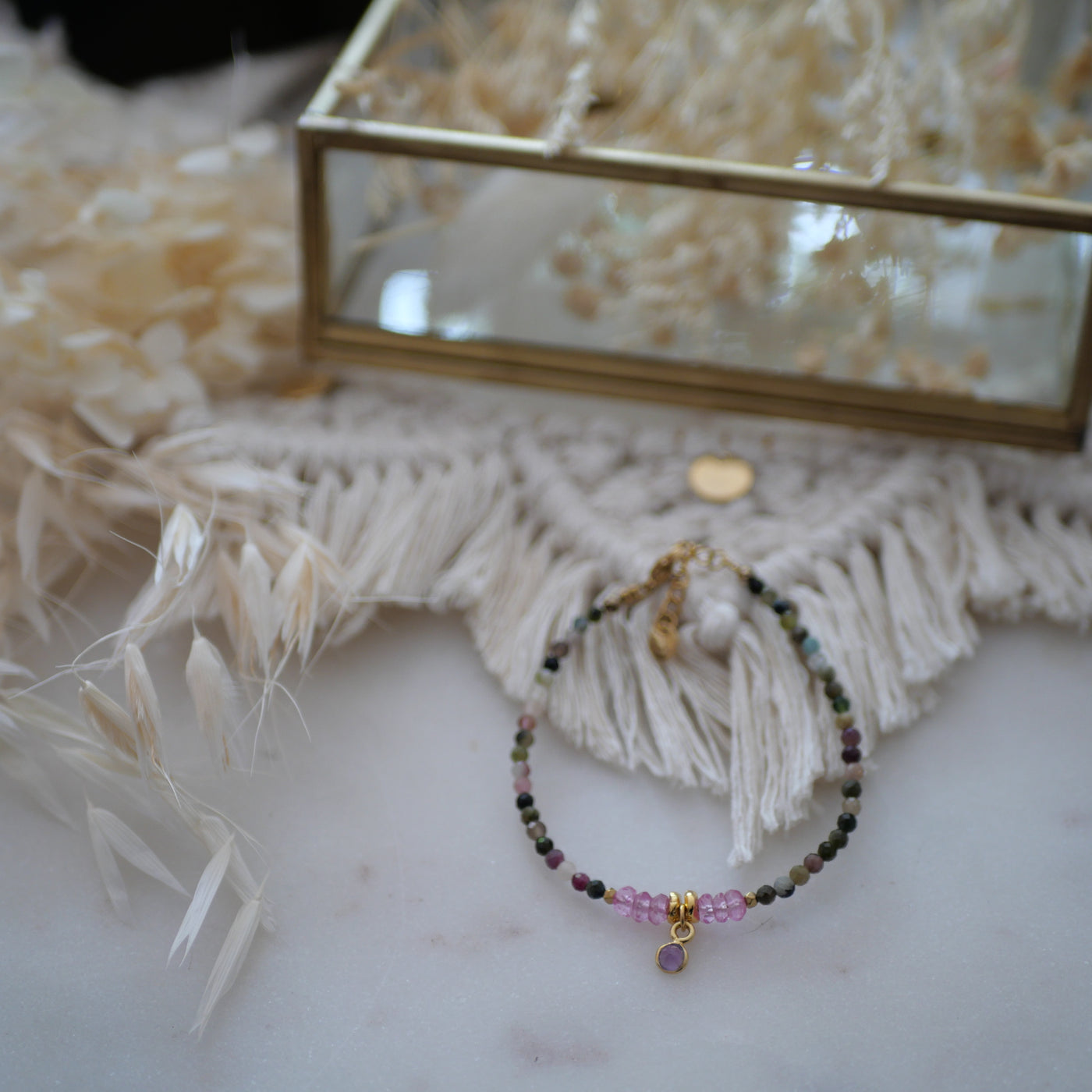 Bracelet Karishma tourmaline, topaze rose