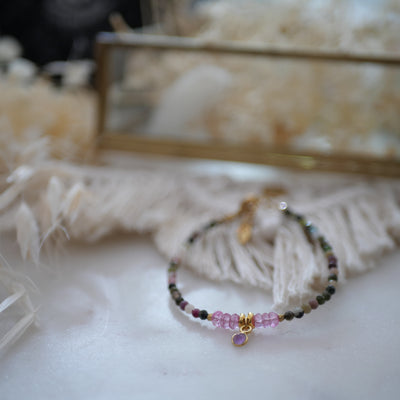 Bracelet Karishma tourmaline, topaze rose