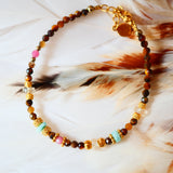 Bracelet SIMHA en œil de tigre, citrine et tourmaline rose – Confiance et énergie