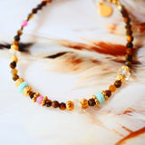 Bracelet SIMHA en œil de tigre, citrine et tourmaline rose – Confiance et énergie