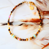 Bracelet SIMHA en œil de tigre, citrine et tourmaline rose – Confiance et énergie