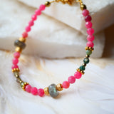 Bracelet SUKOON – Rhodonite et agate indienne pour harmonie et apaisement