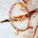 Bracelet PREM en tourmaline rose, améthyste & pierre de lune – Amour et intuition