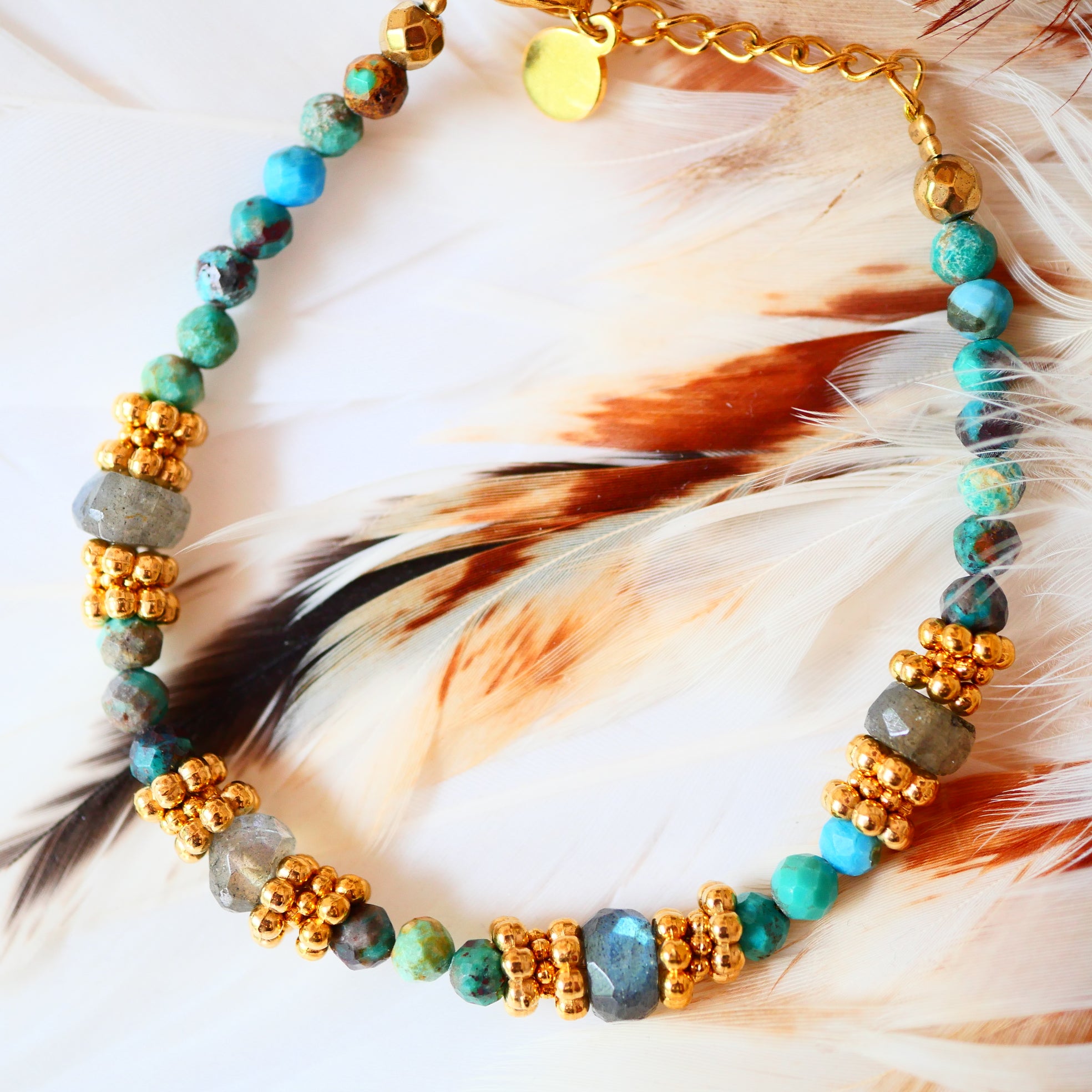 Bracelet TARANGA en turquoise, rhodonite ou rubis zoïsite – Énergie et équilibre