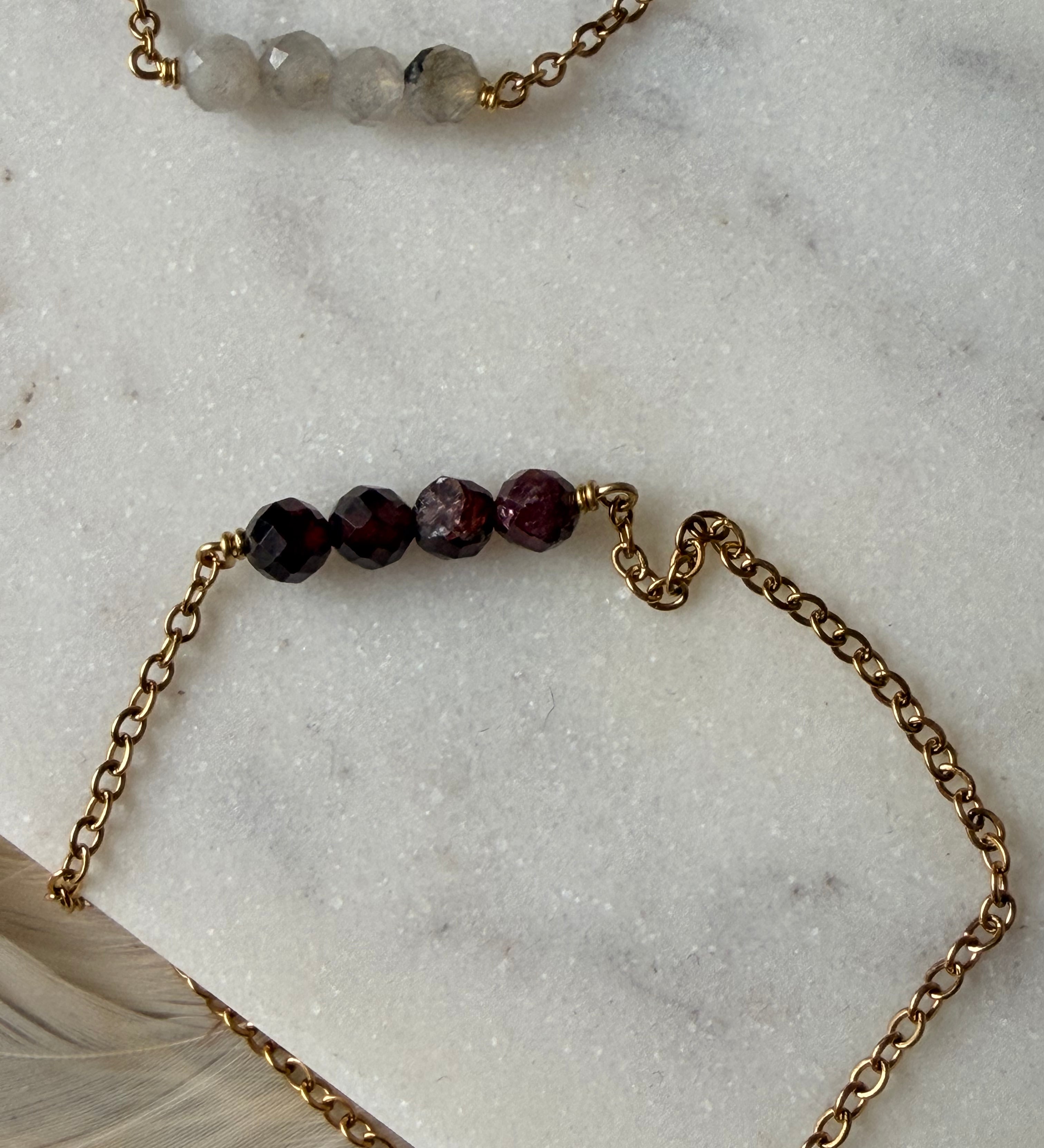 Bracelet Camille2 Grenat Ou Labradorite  - Parfaites Imparfaites (Copie)