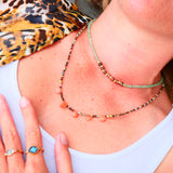 Collier HRIDAYA en tourmaline rose, aventurine et andalousite – Amour & alignement intérieur