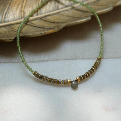 Collier Alisha péridot et labradorite