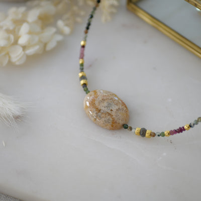 Collier Shakti Corail Fossile