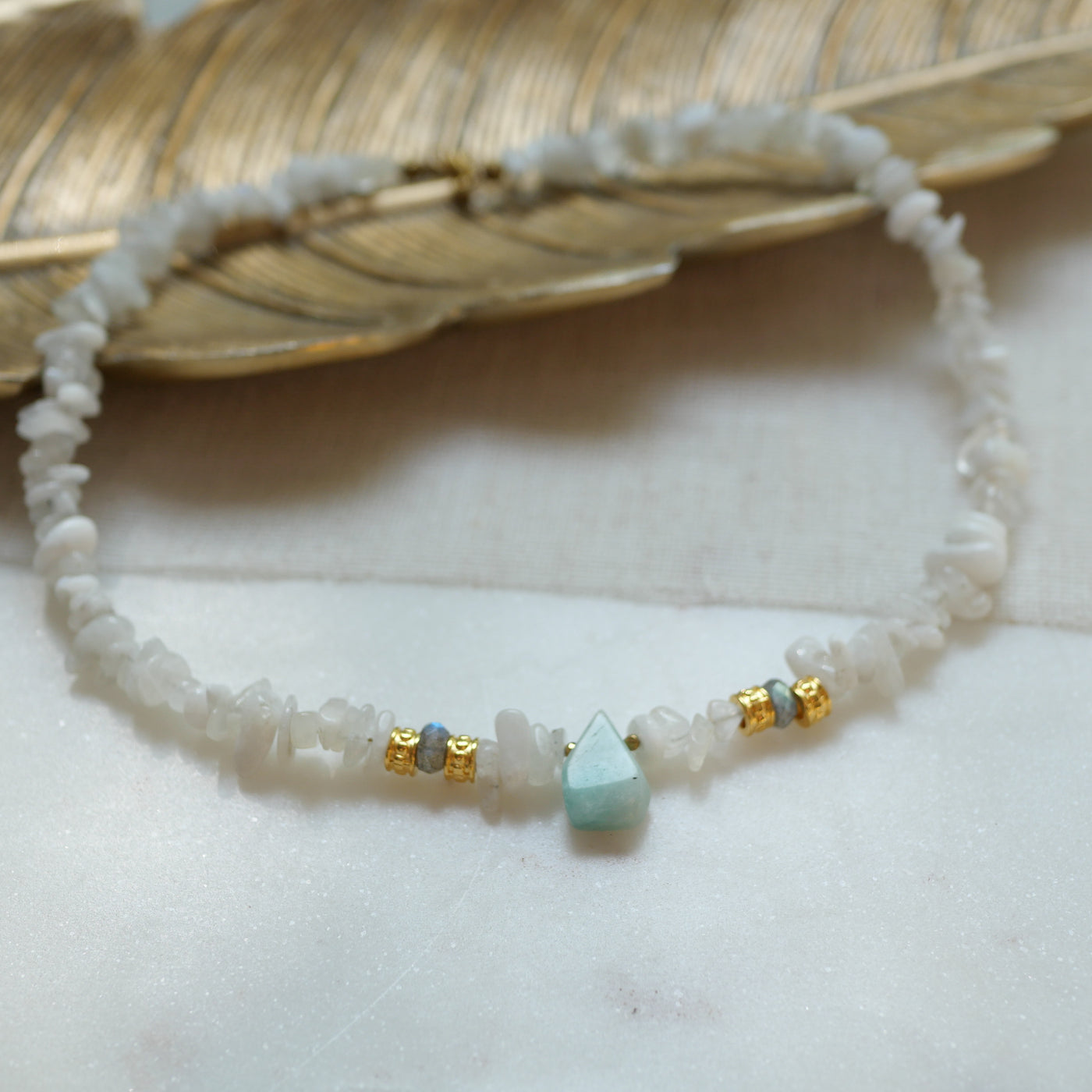 Collier Mishti Pierre de Lune et Amazonite