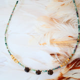 Collier PRITHVI en agate indienne, quartz fumé et citrine – Stabilité & énergie solaire