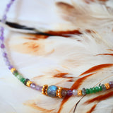 Collier MANAS en améthyste, tsavorite et labradorite – Sérénité & clarté mentale