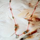Collier cordon AGNI en unakite, labradorite et hématite – Énergie & ancrage