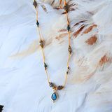 Collier Sutra Mala - Agate Indienne Labradorite Cordon
