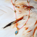 Collier cordon SHAKTI en unakite, labradorite et hématite – Force intérieure & énergie féminine