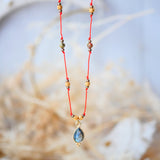 Collier cordon SHAKTI en unakite, labradorite et hématite – Force intérieure & énergie féminine