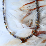 Collier Akasha Drishti - Iolite Labradorite Agate Indienne