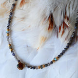 Collier Akasha Drishti - Iolite Labradorite Agate Indienne