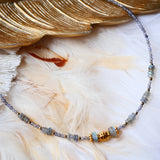 Collier SWAR - Iolite, Labradorite et Talisman - Intuition et Clarté