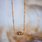 Collier Mohini labradorite chaîne dorée suspendue protection spiritualité Ginandger