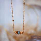 Collier Mohini labradorite chaîne dorée suspendue protection spiritualité Ginandger