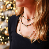 Collier Harini - Tourmaline Verte Améthyste Labradorite