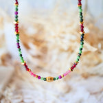 Collier Talia grenat rubis zoïsite tourmaline rose lithothérapie passion amour vitalité Ginandger