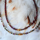 Collier Ratna Kavach - Grenat Labradorite Tourmalines