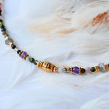 Collier Ratna Kavach - Grenat Labradorite Tourmalines