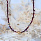 Collier Ratna Kavach - Grenat Labradorite Tourmalines