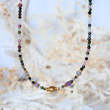 Collier Ratna Kavach - Grenat Labradorite Tourmalines