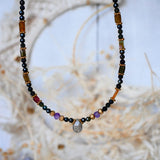 Collier Harini - Tourmaline Verte Améthyste Labradorite