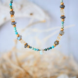 Collier AARAMBH en turquoise, labradorite et citrine – Protection & nouveaux départs