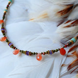 Collier Ananda Mala - Amazonite Pierre de Soleil Améthyste Unakite