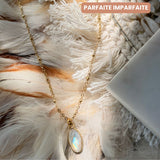 Collier Pierre de lune arc-en-ciel - Parfaites Imparfaites