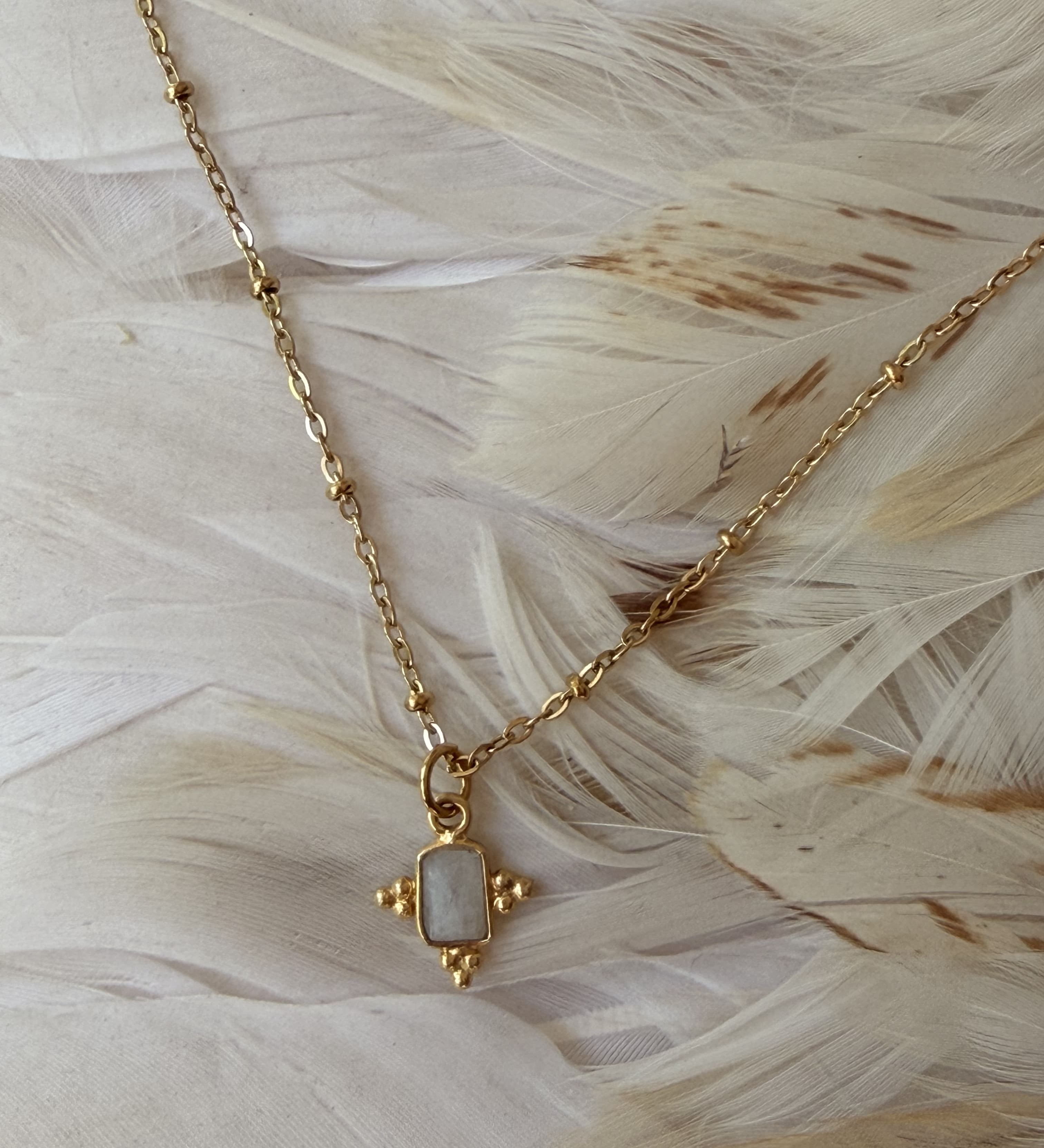 Collier Pierres Amazonite ou Trèfle Labradorite ou Rubis indien ou Pierre de lune - Parfaites Imparfaites
