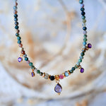 Collier Amalia agate améthyste breloques dorées or fin